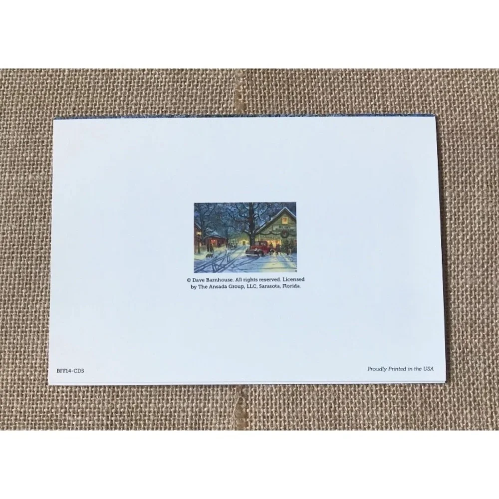 Dave Barnhouse The Perfect Tree Christmas Card Small Town Winter Framable